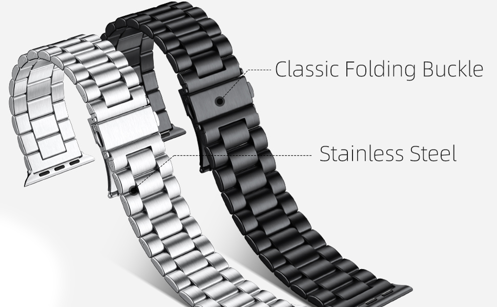 Wepro Strap Compatible with Apple Watch Strap 49mm, Solid Stainless Steel Wristband for Apple