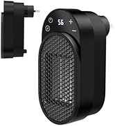 DUOMIY 450W Space Heater, Remote Wall Outlet Electric Heater with Adjustable Thermostat & 12h Tim...