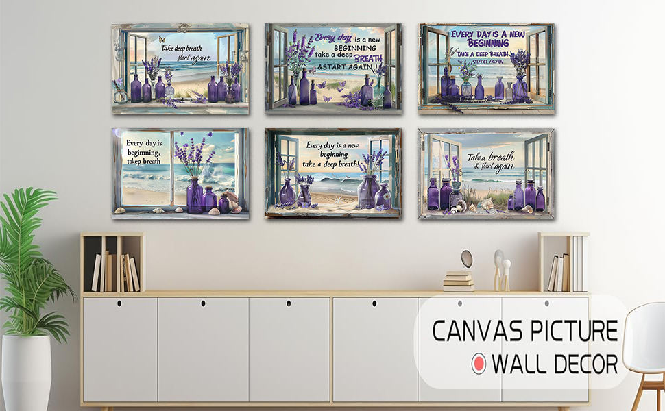 Beach Window Wall Art, Inspirational Quotes Artwork, Rustic