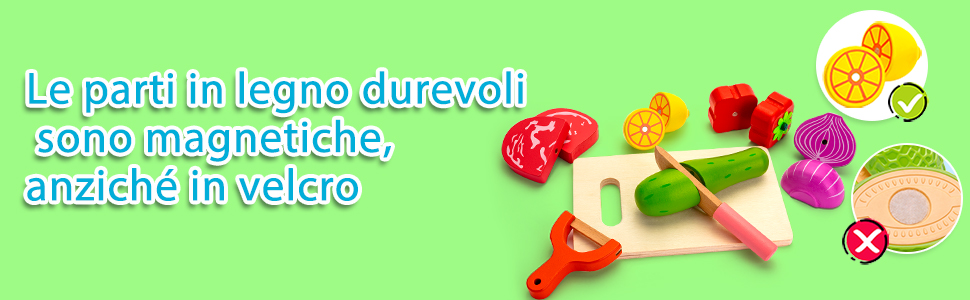 Accessori da Cucina per Bambini in Legno per Alimenti