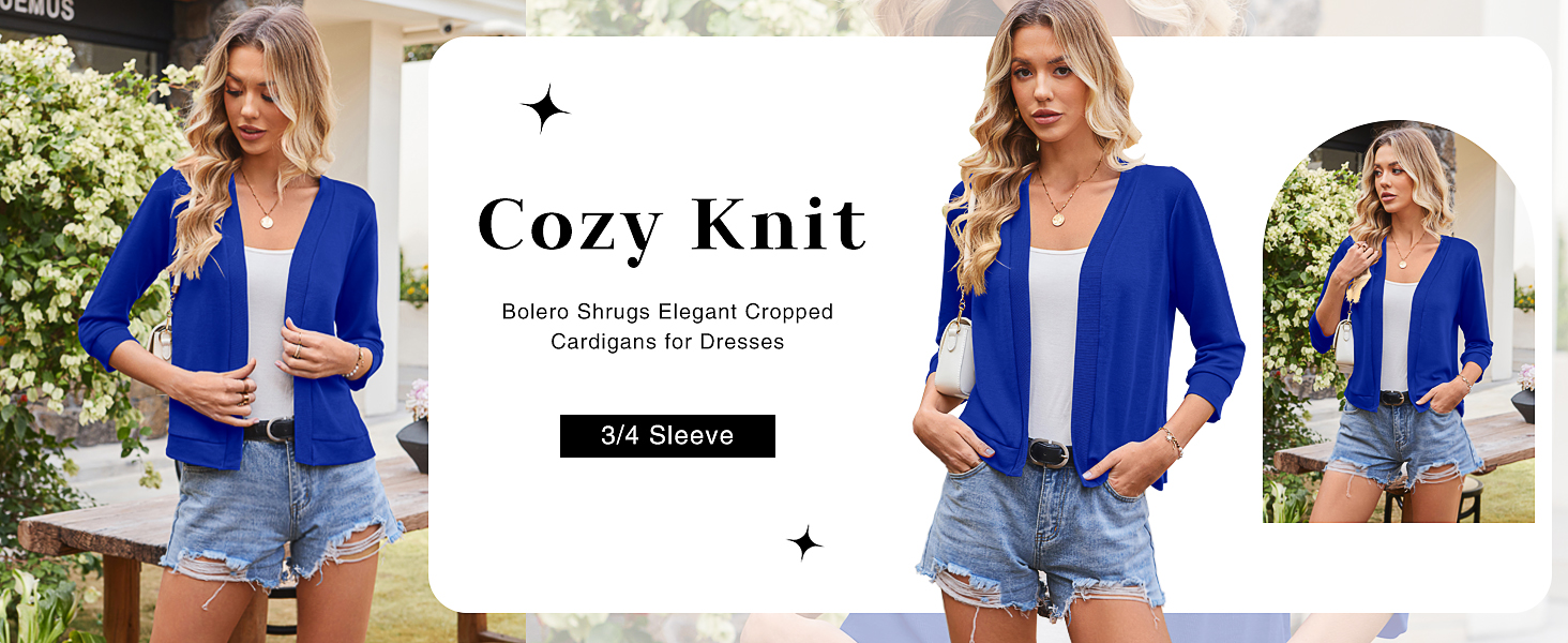 3207-Royal Blue Cardigan Shrugs