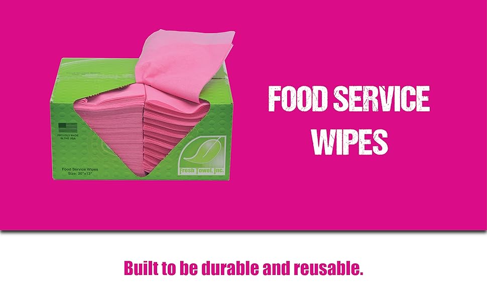 Fresh Towel Foodservice Reusable Paper Towels 1/4 Fold, 13 x 20 inches (1 Case