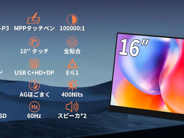 Amazon.co.jp: Cuview モバイルモニター 4k 有機 16 インチ
