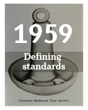 Black and white photo of 1959 anchor