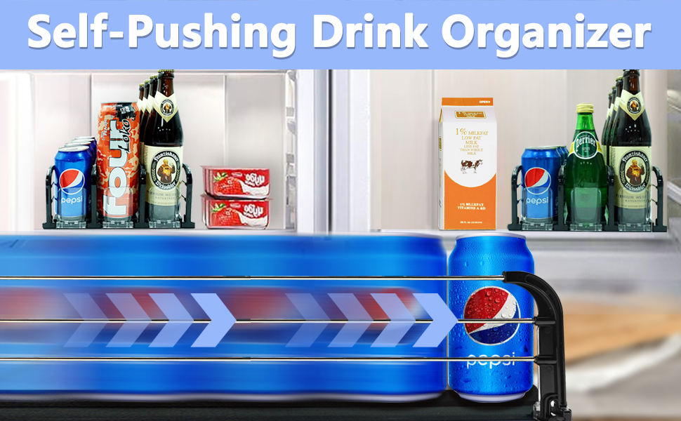 Self-Pushing Drink Organizer