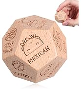 JOINPAYA Wooden Dice: Portable Multi Sided Food Decision Dice for Meal Choices - Fun Kitchen Game...