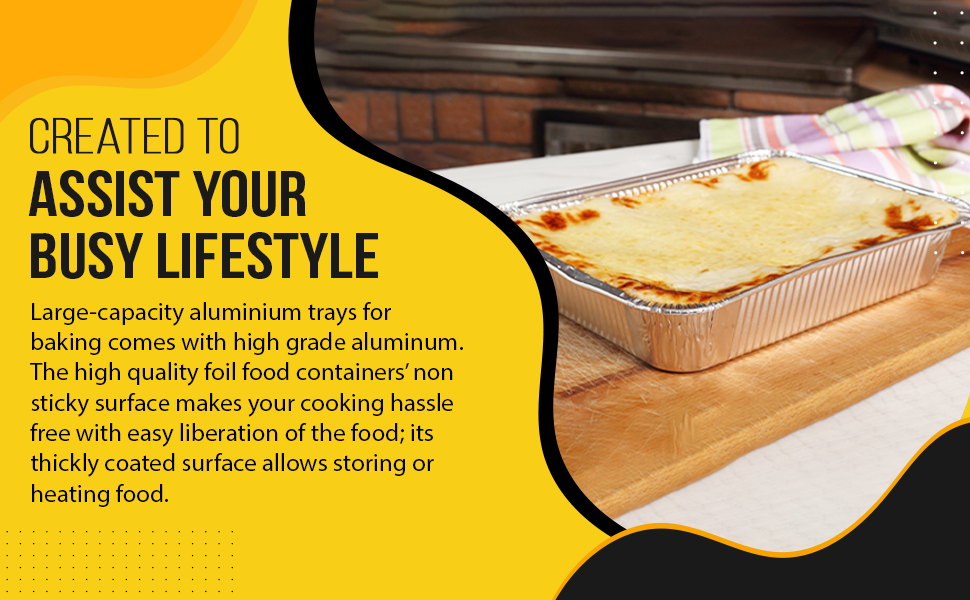 Zuvo Aluminium Foil Baking Trays (10 Pack) 32cm x 20cm x 3.3cm