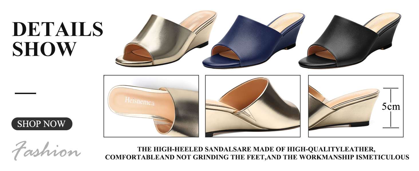 Wedge Sandals for Women Open Toe Wedge Heels Womens Patent High Heel Sandal Round To Sandals Slip on