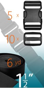 1-1/2 inch buckes straps sliders 1.5&amp;amp;#34;