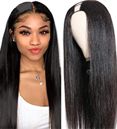 straight u part wig human hair 