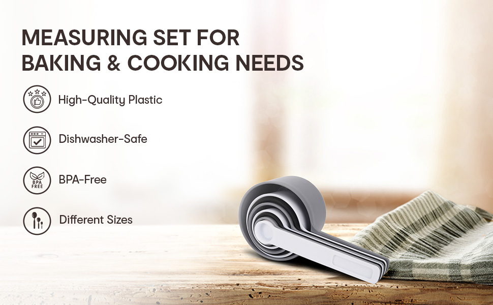 Buy Anko Polypropylene Measuring Cup/Spoon Set BpaFree 8 Piece Measuring Cups And Spoons