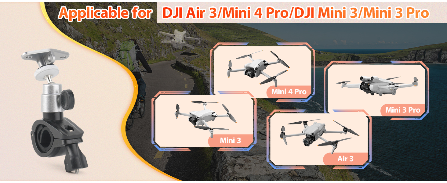 for DJI Mini 3/Air 3/Mini 3 Pro/Mini 4 Pro/Remote Control Riding Bracket