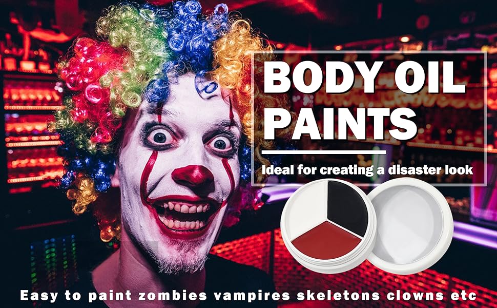 white black red face paint