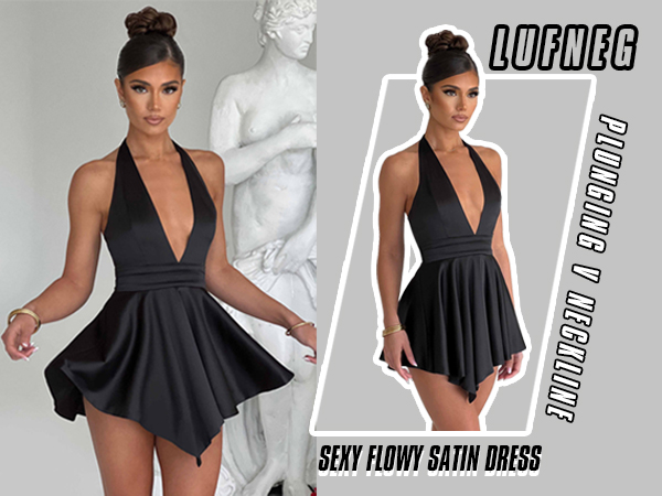 Amazon.com: LuFeng Women's Sexy Sleeveless Halter Deep V