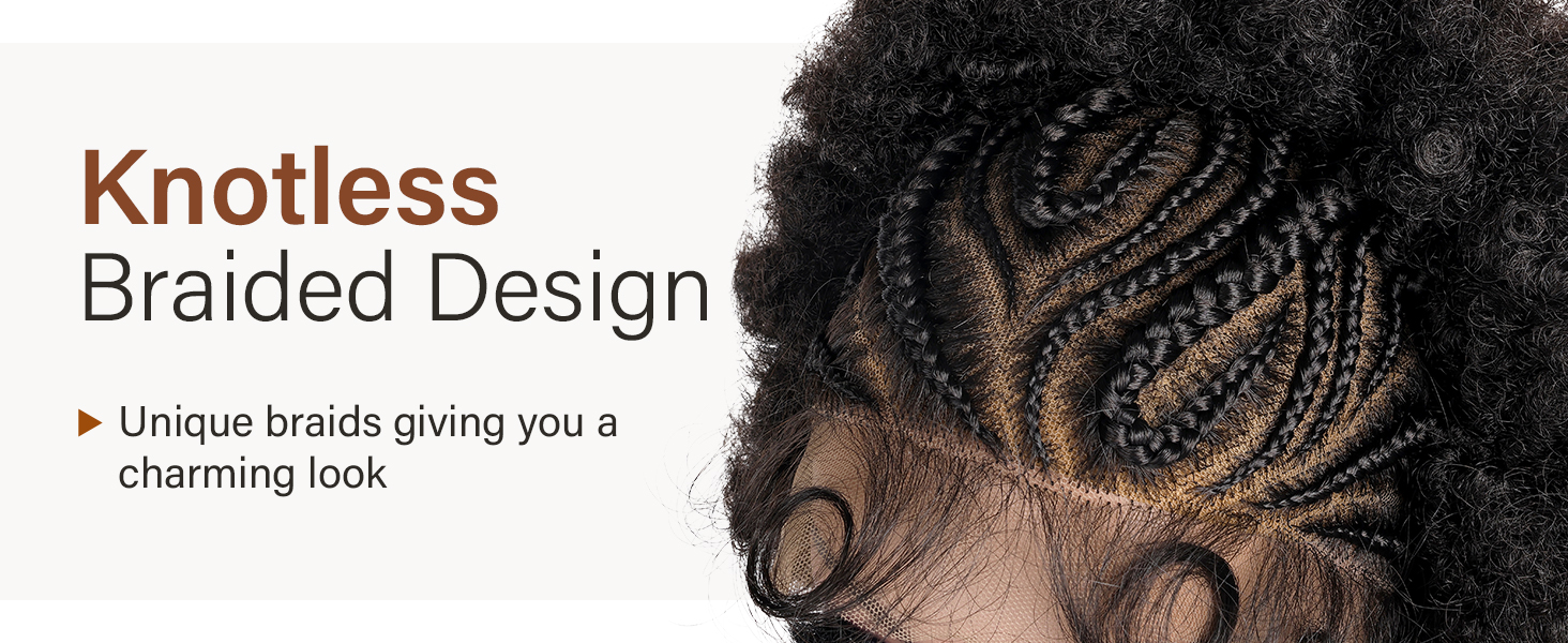 11712 Afro Puff Braided Wig