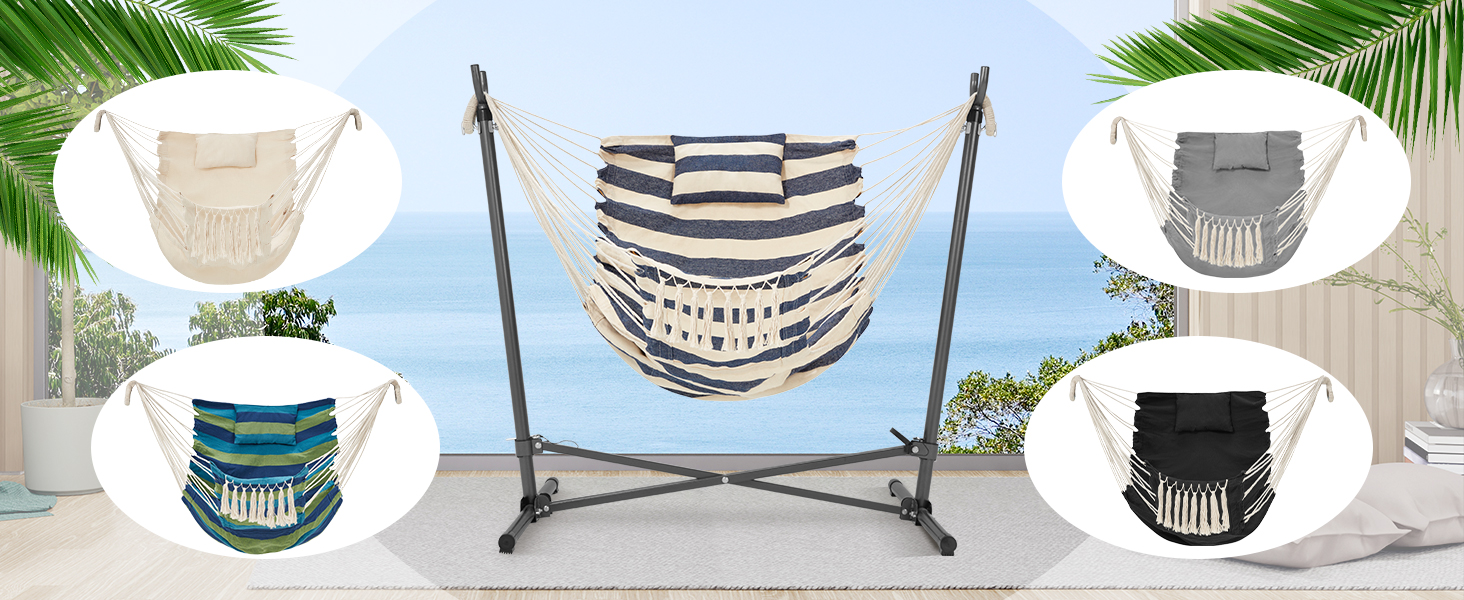 Homgava Folding Hammock Stand with Chair,HeavyDuty