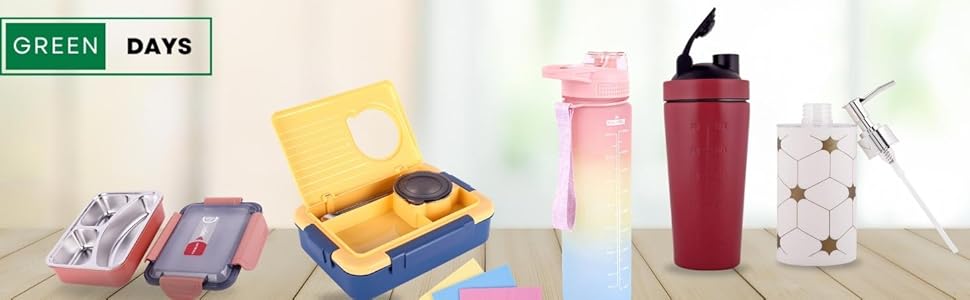 Home Imporvement products - Water bottle, soap dispenser, tiffin box, shaker