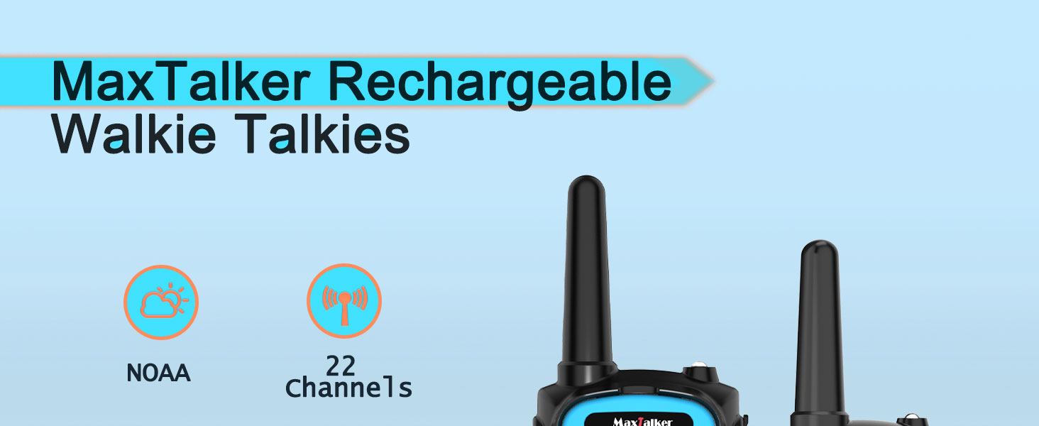 MaxTalker Rechargeable Walkie Talkies