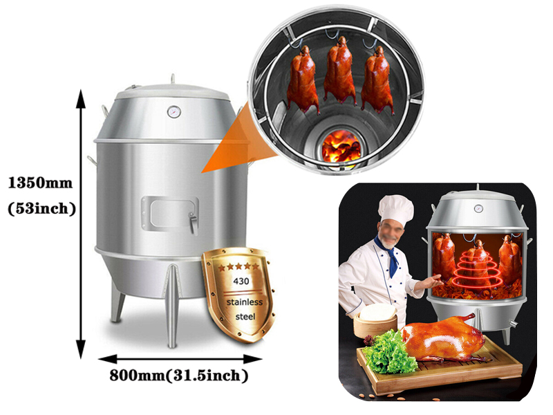INTBUYING Duck Roaster Stainless Steel Charcoal Roast Duck