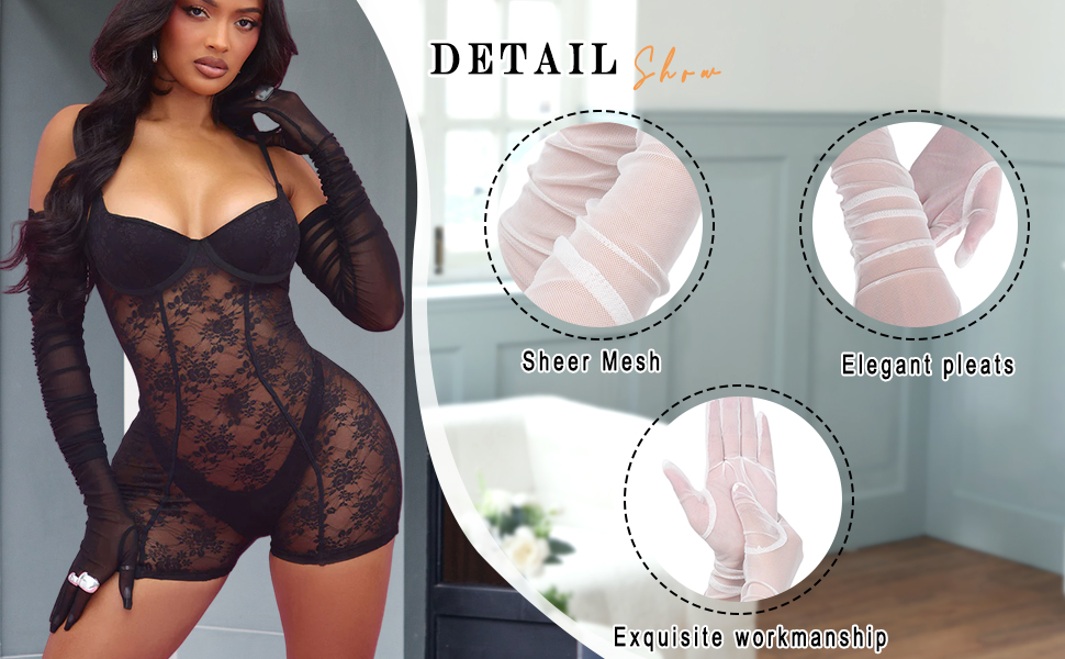 sheer mesh gloves for women