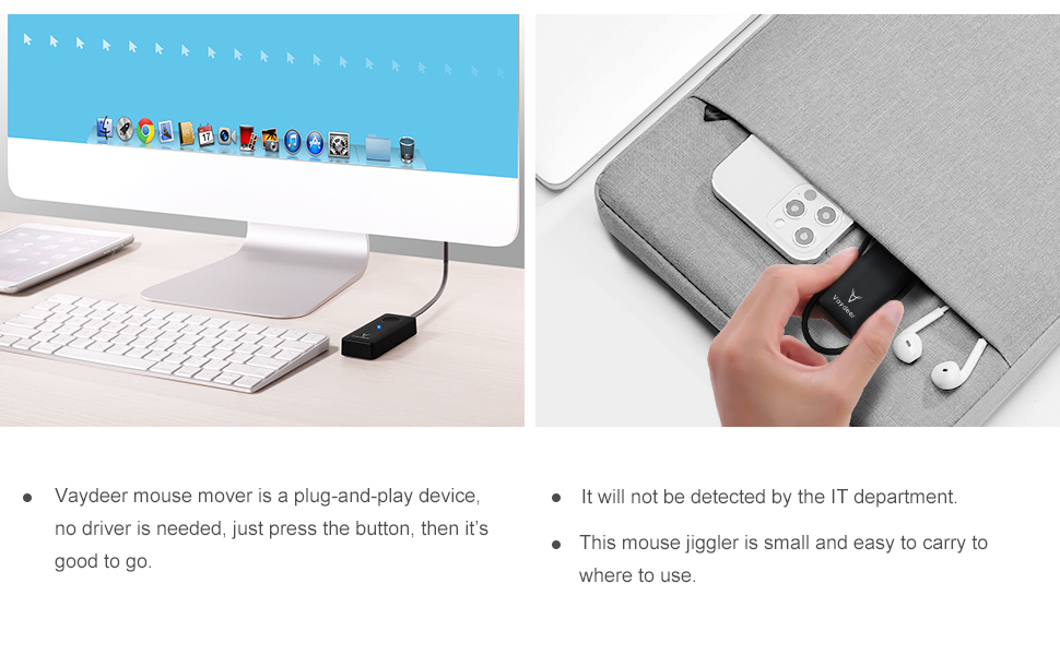 VAYDEER Mouse Jiggler Mover for Direct store USB Port Computer