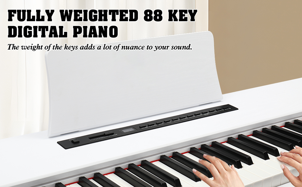 Ktaxon Digital Piano 88Key Weighted Action Electric Piano with 3Pedal Unit, Double