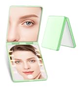 Compact Mirror, Rechargeable 30X Magnifying Mirror with 3 Lighting Modes & Dimmable Brightness, P...