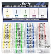 400PCS Solder Seal Wire Connectors, Sopoby Self Soldering Heat Shrink Butt Connector Solder Sleev...