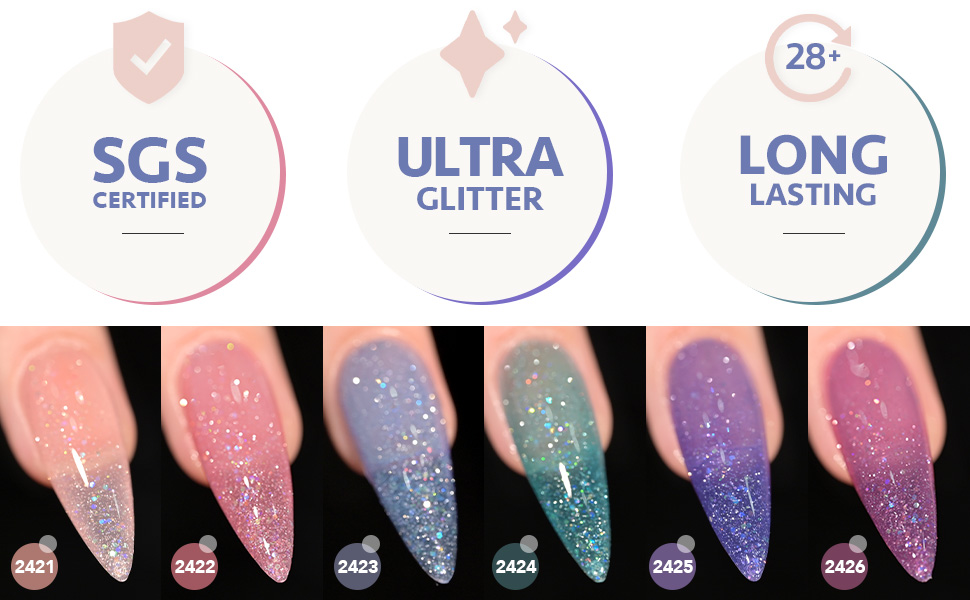 reflective glitter gel Polish