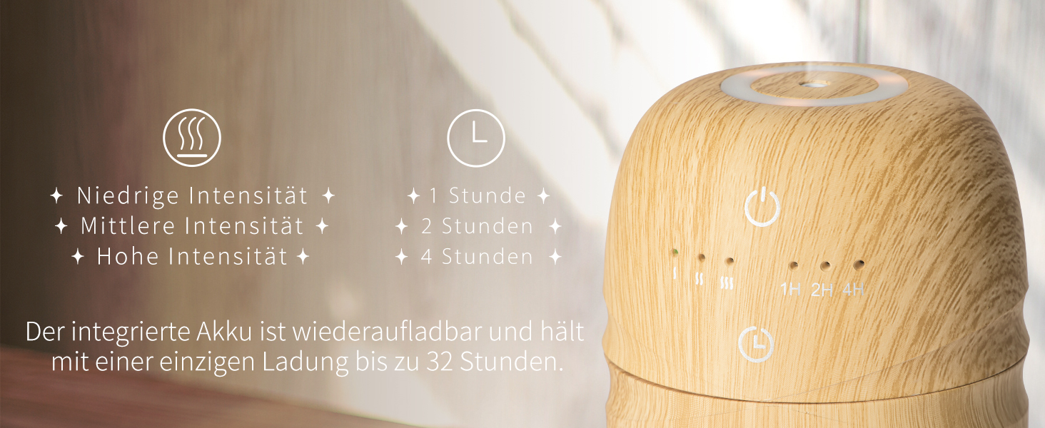 SALUBRITO Aroma Diffuser Kabellos, Wasserlos Diffusor für Ätherische