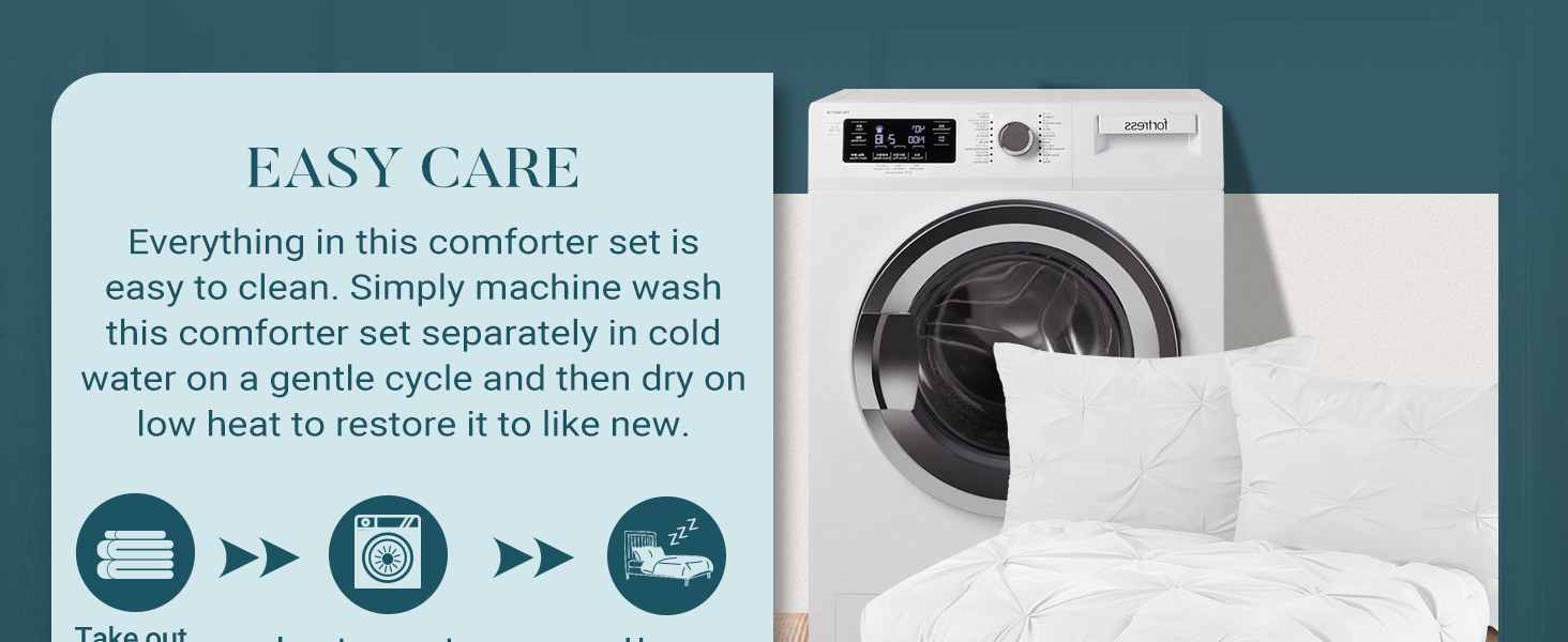 Basic Beyond White Queen Comforter Set Pinch Pleat Bed