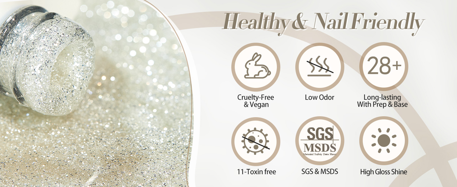 Silver Glitter Gel Nail Polish