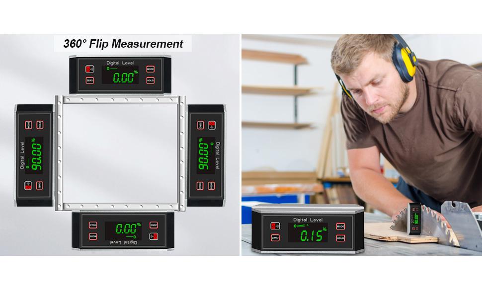 eOUTIL Digital Level Angle Finder Waterproof IP65 Protractor Angle Gauge Inclinometer with