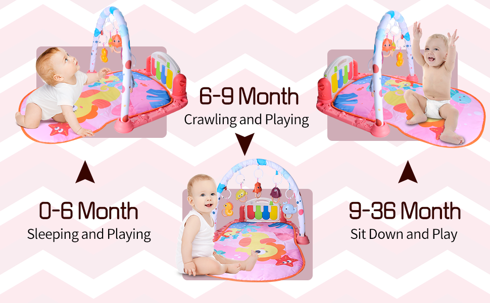 Baby Play Gym Mats, Funny Play Piano Gym with Music and