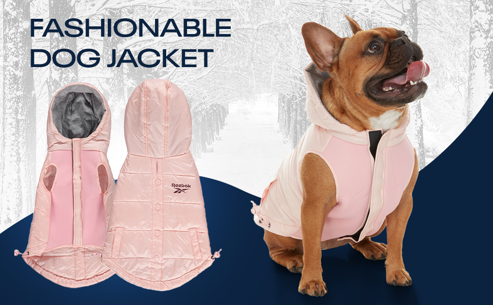 Reebok Dog Raincoat Dog Coat with Hoodie, Waterproof Dog Rain Jacket for XSmall