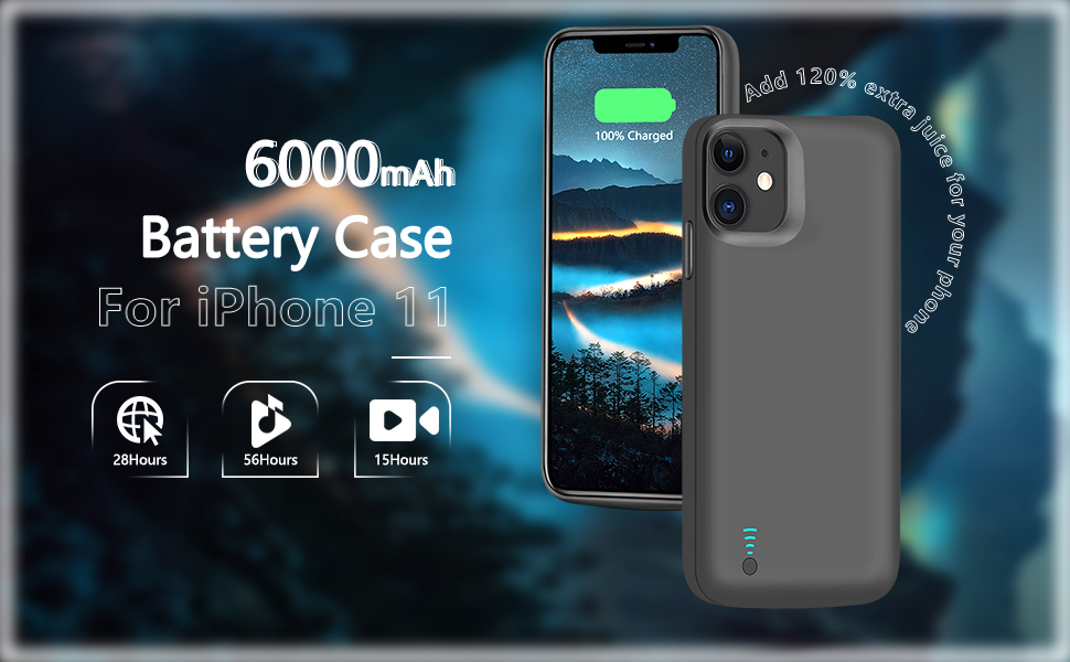 Loytal Battery Case for iPhone 11, 6000mAh Rechargeable
