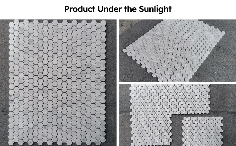 Diflart Carrara White Marble Mosaic Tile, 1 Inch Hexagon
