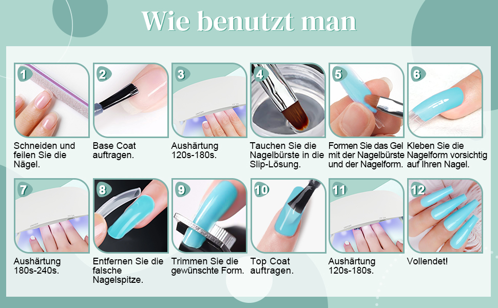Janolia Nagelverlängerung Nagelgel Set für Nägel, Farben Nägel Gel Kit