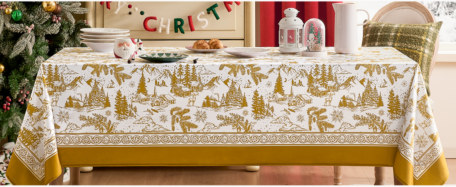 Softalker Christmas Tablecloth Rectangle, Designer Pattern