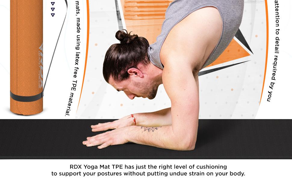 RDX Yoga Mat TPE 6mm Thick with Straps