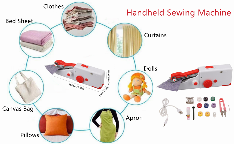 Portable Hand Sewing Machine, Mini Sewing Machine, Handheld Sewing Machine Mini Profession