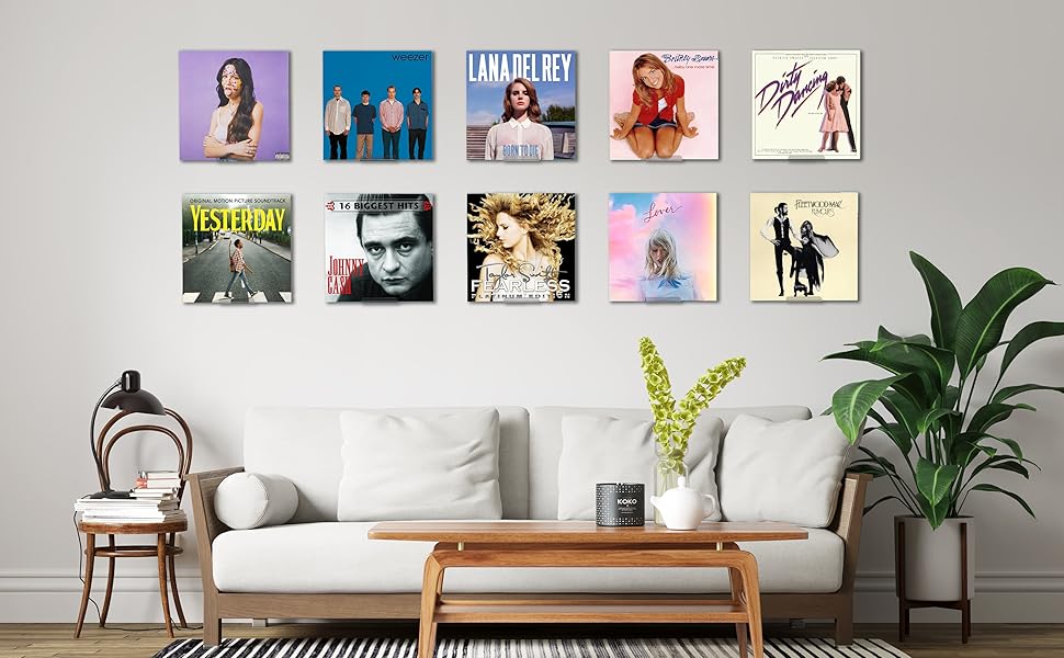 VIOOAL 12 Pack 4 Inch Vinyl Record Shelf Wall Mount,Vinyl