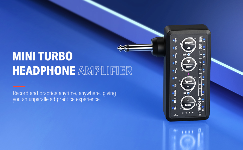 Donner Guitar Headphone Amp, Mini Turbo Headphone Amplifier Guitar, 10