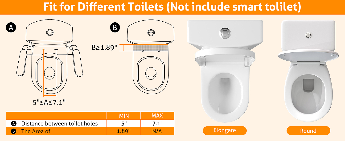 WICHEMI Toilet Safety Rails, Toilet Safety Frame with Arms