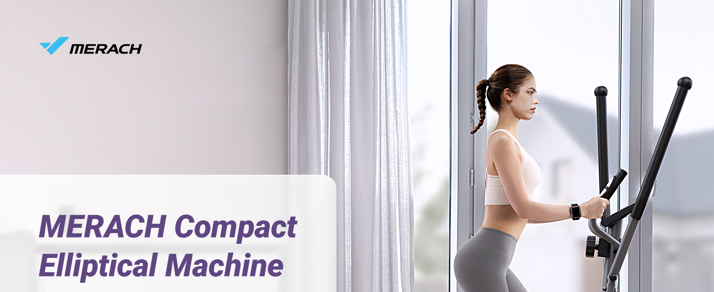 MERACH Elliptical Exercise Machine with Exclusive MERACH App, Compact ...