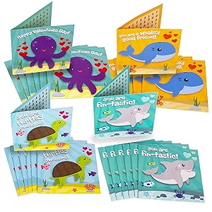 sea creatures sea life valentines cards classroom cards for kids with envelope