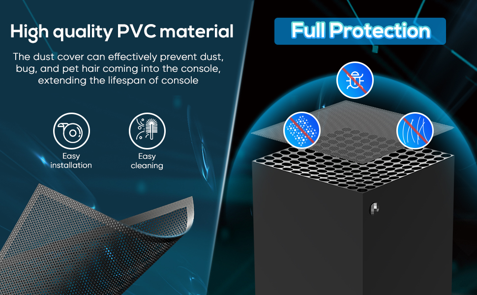 FYOUNG Dust Cover for Xbox Series X Console, PVC Dust Filter for Xbox