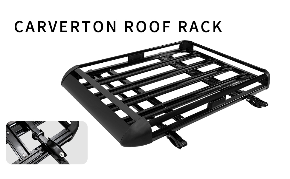 CARVERTON 50" Roof Rack Rooftop Cargo Carrier Basket, Roof Basket for SUV and Pick