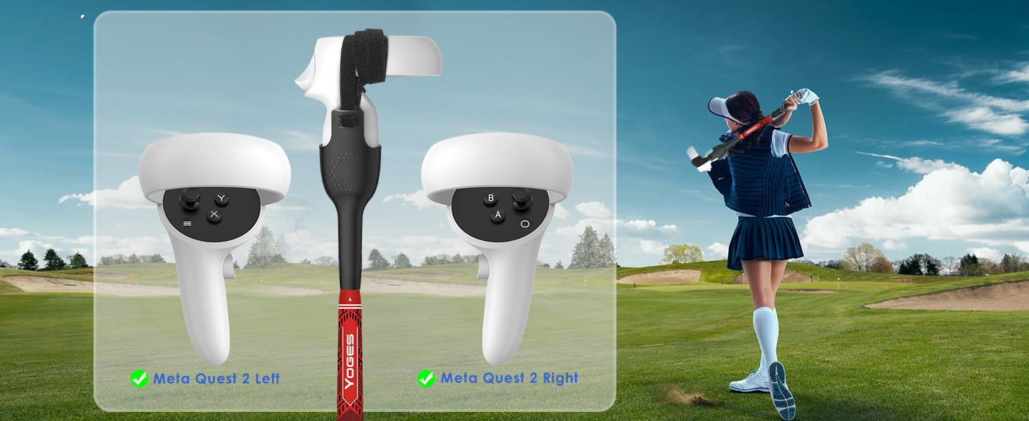 VR Golf Handle compatible with Oculus/Meta Quest 2 Controller Extension