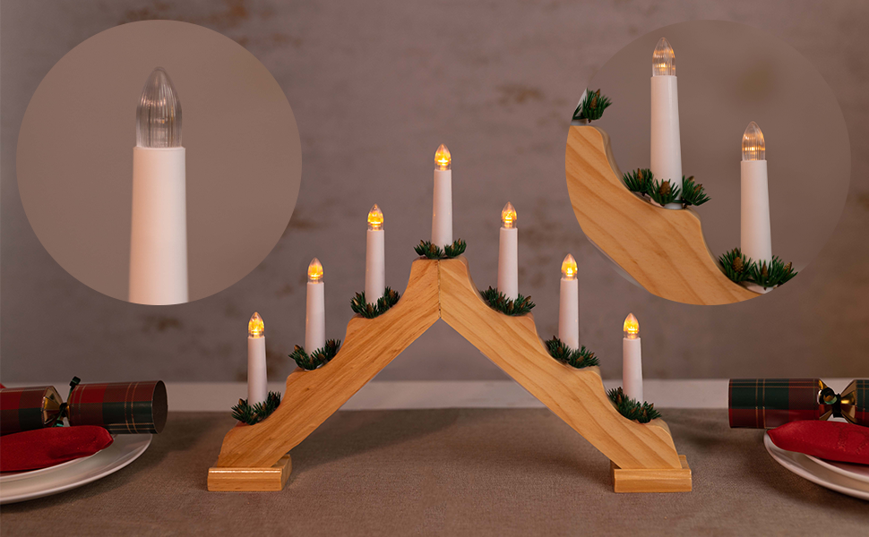 Marco Paul Christmas Candle Bridge, Traditional Indoor Xmas Decorations